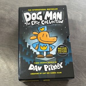 Dog Man: The Epic Collection Box Set by Dav Pilkey - Black & Blue 3 Books
